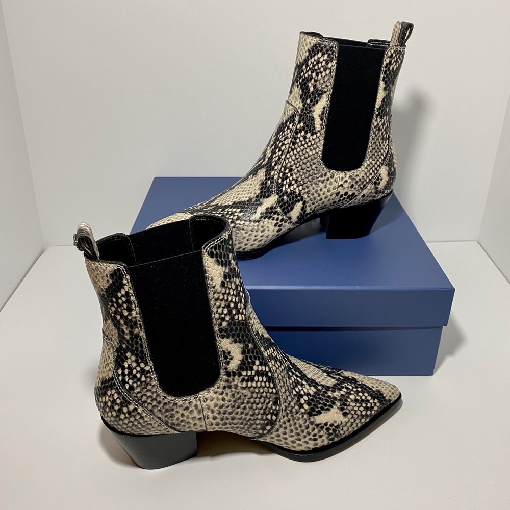 PAIGE Snake Print Chelsea Boots